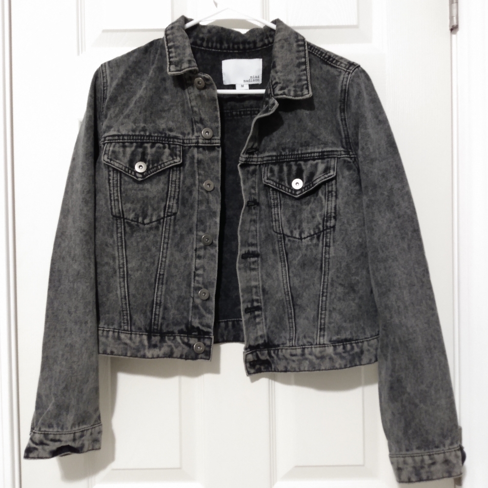 Black Acid Wash Denim Jacket